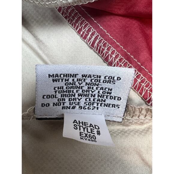 AHEAD 1/2 Zip NWT Pullover Short Sleeve Lg Rain Spill Resistant Beige Preppy - Picture 6 of 8